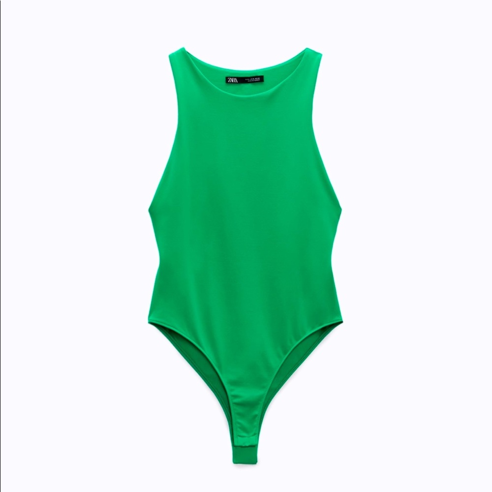 Zara Halter Bodysuit Green (Never Worn!)